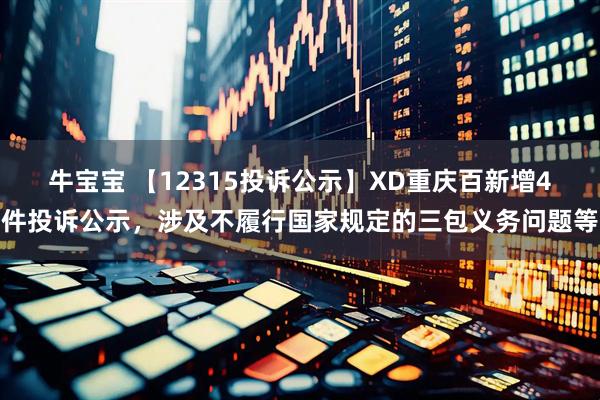 牛宝宝 【12315投诉公示】XD重庆百新增4件投诉公示，涉及不履行国家规定的三包义务问题等